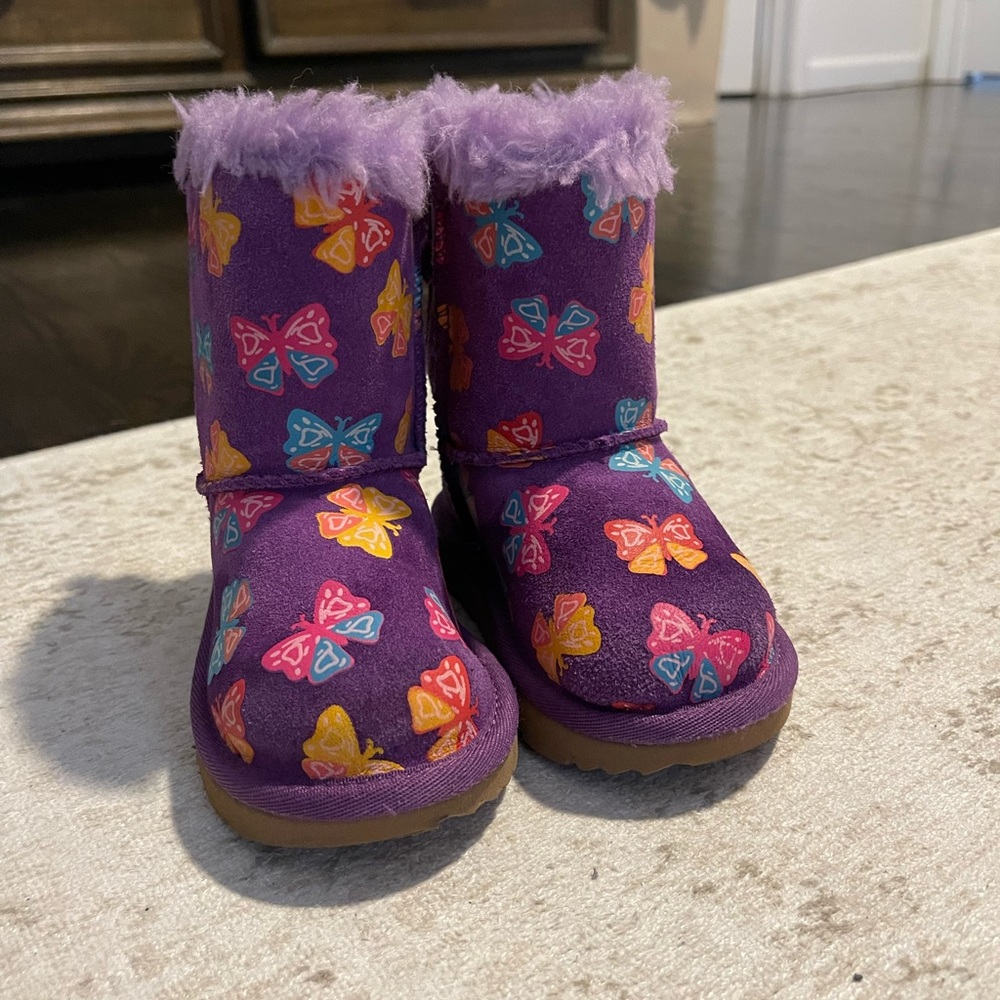 Purple Butterfly Uggs - Size 7 Toddler